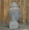 Product image 6 of the product “Buddha bust with floral carving, 55 x 40 x 80cm. Natural stone (river stone), stonemasonry ”